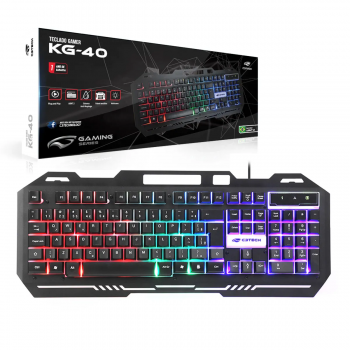 TECLADO GAMER USB KG-40BK LED RGB PRETO C3 TECH