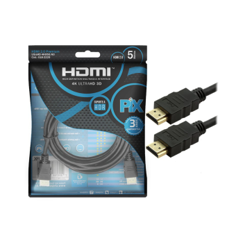 CABO HDMI 20 19P GOLD 5MTS PRETO PIX 0182225