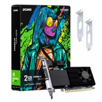 PLACA DE VIDEO PCI-E NVIDIA GT 610 2GB DDR3 64B LP PPE610DR3LPBR PCYES