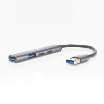 HUB USB 3.0 4 PORTAS HU-330SI PRATA C3 TECH@