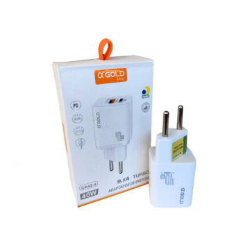 CARREGADOR TURBO 40W USB-C + USB-A - AGOLD - CA42-4