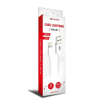 CABO LIGHTNING X USB-A 2m BRANCO CB-L20WHX C3 TECH