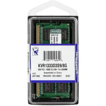 MEMORIA 8GB DDR3 1333 KINGSTON NOTEBOOK