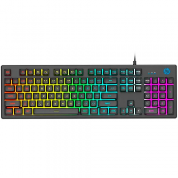 TECLADO GAMER CINZA LED RGB USB K500F 7ZZ97AA HP
