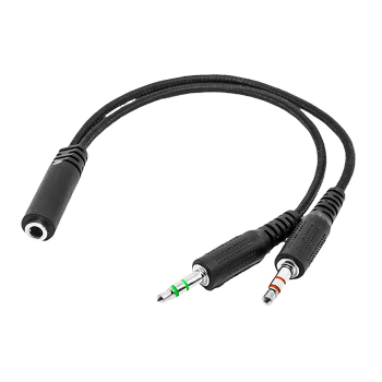 ADAPTADOR DE CABO DE AUDIO 1XP3 FEMEA P/2XP2 MACHO WI410 PRETO MULTILASER@