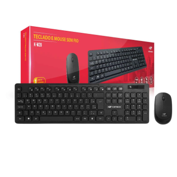 KIT MOUSE E TECLADO C3TECH SEM FIO USB PTO KW20BK