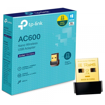 ADAPTADOR USB TP-LINK WIRELESS AC600 ARCHER T2U NANO