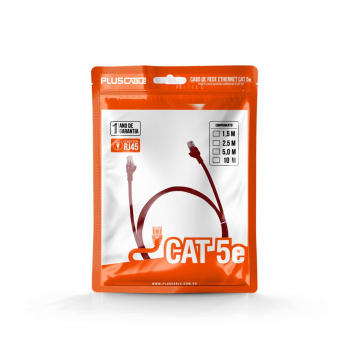 PATCH CORD CAT.5E 2,5M VERMELHO PC-ETHU25RD PLUS CABLE