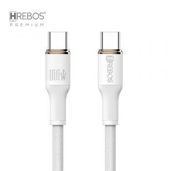 CABO USB-C USB-C 3.1A SOFT WHITE PREMIUM - HREBOS