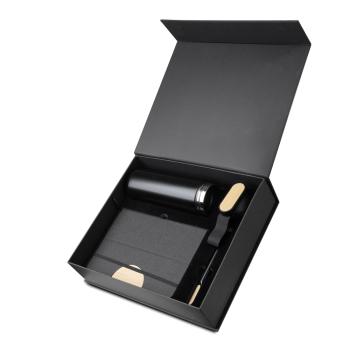 Kit Escritório Caderno em detalhe de Bambu, Garrafa 600ml e Caneta