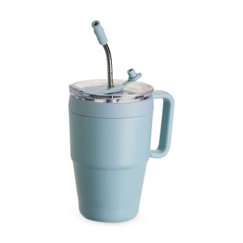 Caneca térmica em inox com pintura eletrostática e capacidade de até 600ml Acompanha canudo de inox com ponta removível em plástico.