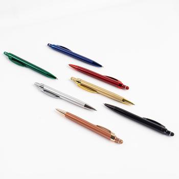 Caneta Metal Touch com ponteira e clip com acabamento refletivo