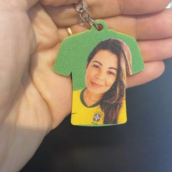 CHAVEIRO CAMISA DO  BRASIL C/FOTO  3D