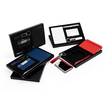 KIT EXECUTIVO PORTA CARTOES, CADERNO, CANETA & CHAVEIRO