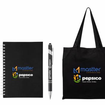 KIT PERSONALIZADO - SACOLA, CANETA E CADERNETA