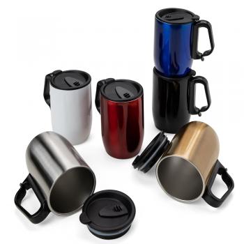 Caneca Inox Parede Dupla 350ml Tampa deslizante