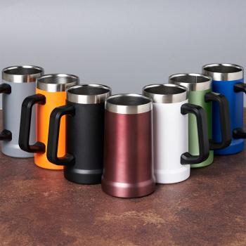 Caneca térmica de inox com pegador plástico,sem tampa capacidade de 700ml.