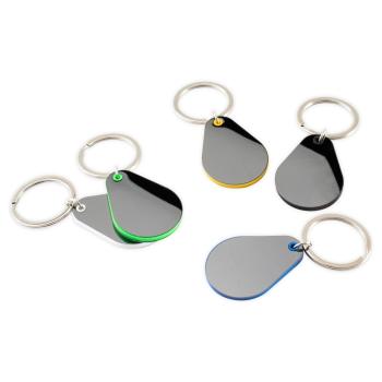 Chaveiro metal gota plástico