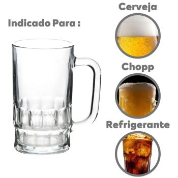 CANECA DE CHOPP COPO VIDRO 360ML