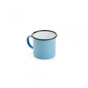 Caneca em inox com pintura totalmente esmaltada e capacidade para até 370ml.