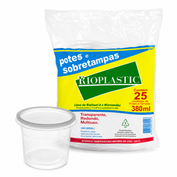 POTE PP REDONDO 380ML COM SOBRETAMPA C/25 LQ