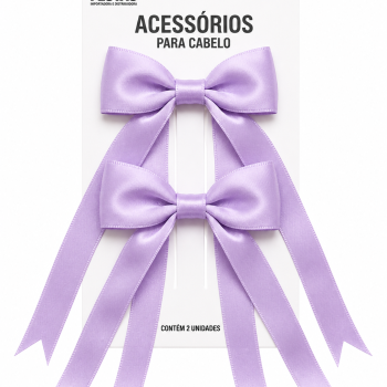 TI- PRESILHA LACO FITAS CETIM 22CM   - LILAS