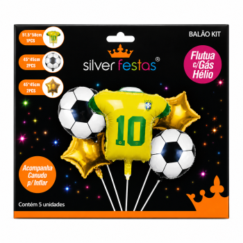 BALAO KIT COPA DO MUNDO (1 CAMISETA N 10, 2 BOLAS DE FUTEBOL