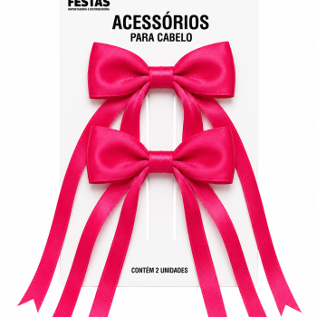 TI- PRESILHA LACO FITAS CETIM 22CM- PINK