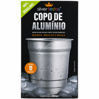 COPO REUTILIZAVEL DE ALUMINIO 600 ML