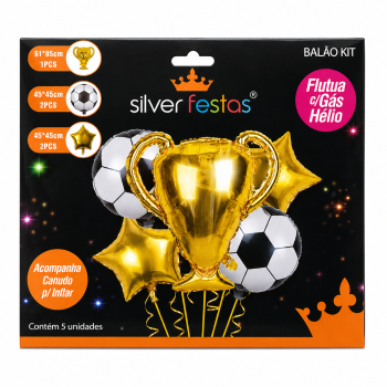 BALAO KIT COPA DO MUNDO (1 TROFEU, 2 BOLAS DE FUTEBOL, 2 EST