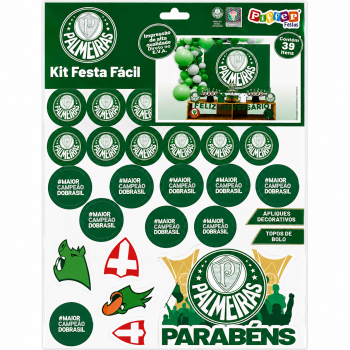 KIT FESTA FACIL PALMEIRAS COMPLETO 109 ITENS