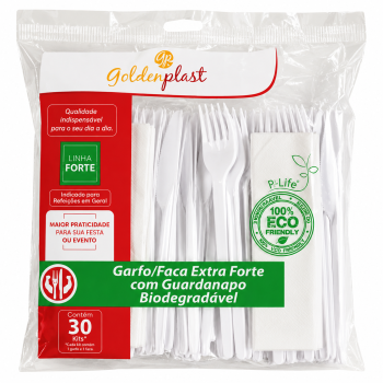KIT GARFO FACA GUARD. BRANCO 30 Unidades LQ