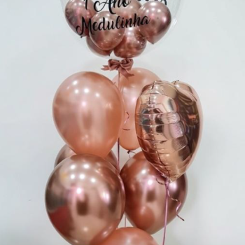 Buquet Balão Cromado com Adesivo