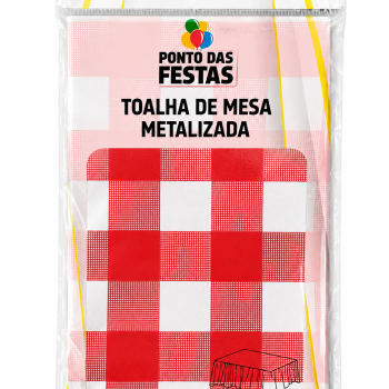 DE- TOALHA DE MESA XADREZ 137X183CM C/1 UN  - VERMELHO