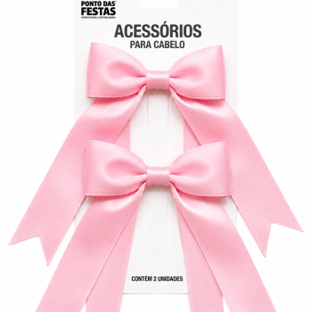 TI- PRESILHA LACO FITAS CETIM 22CM  - ROSA