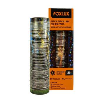 PISCA SOLAR LED 200 LUZES COLOR FOXLUX