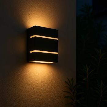 ARANDELA SLIM PRETO + LAMP LED FRISO