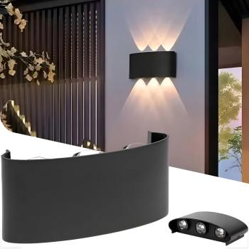 ARANDELA LUMINARIA LED 6 FOCOS PRETA