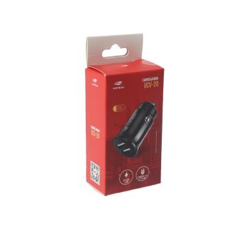 CARREG VEIC C/2 USB UCV-20BK C3TECH
