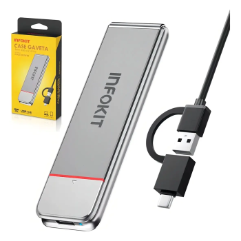 CASE NVME SSD MINI CONECTOR DUPLO TIPO C IOS E ANDROID INFOKIT ECASE-M2NV80, ECO-1299070