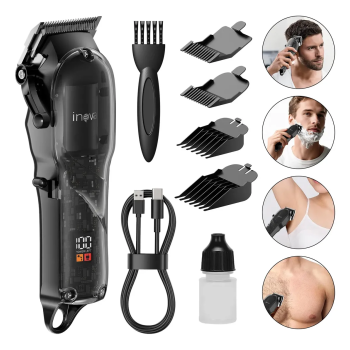 LFJ-13355 * MAQUINA DE CORTAR CABELO, PROFISSIONAL, SEM FIO, COM KIT DE PENTES,