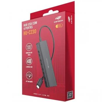 HUB USB-C 2.0 4 PORTAS HU-C230BK C3T
