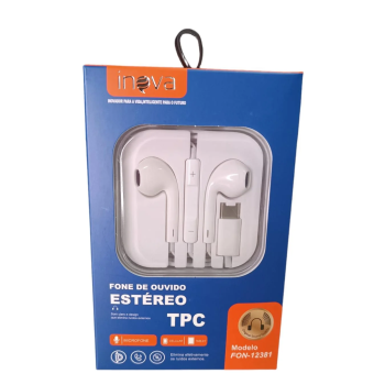 FONE DE OUVIDO COM FIO 12381 TIPO C