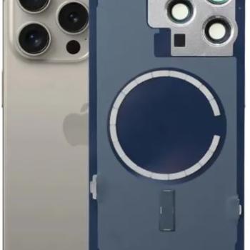 TAMPA TRASEIRA IPHONE 16 PRO MAX COMPLETA COM ANEL E LENTE TITANIO