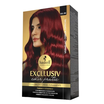 TINTA HASKELL EXCLLUSIV COLOR PRATIC 66.46 VERMELHO CEREJA ESPECIAL