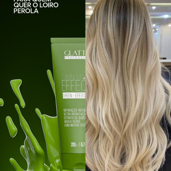 MÁSCARA MATIZADORA GLATTEN LUMINOUS EFFECT GREEN EFEITO PEROLA 200ML