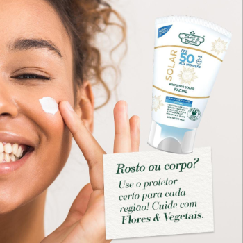 PROTETOR SOLAR FLORES E VEGETAIS FACIAL FPS 50 60G