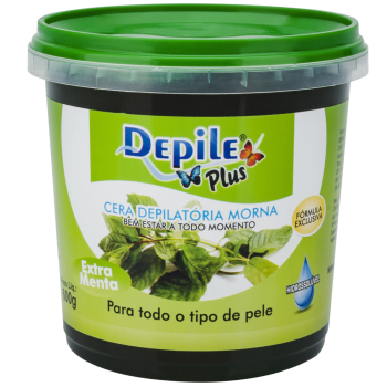 CERA DEPILATÓRIA CORPORAL DEPILE EXTRA MENTA 600G