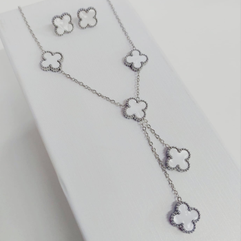 BIJU - KIT COLAR COM BRINCOS TREVO