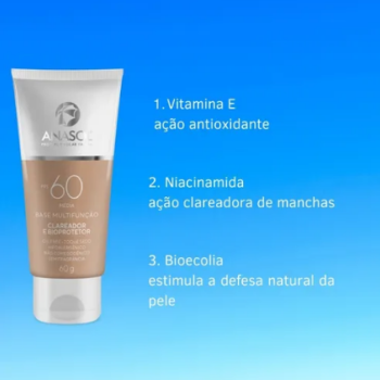 PROTETOR SOLAR FACIAL ANASOL COR MÉDIA FPS 60 60G